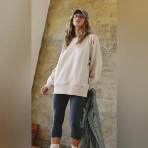 Free People FP Movement A Cut Above Crew NWT Tofu Creme Size Small